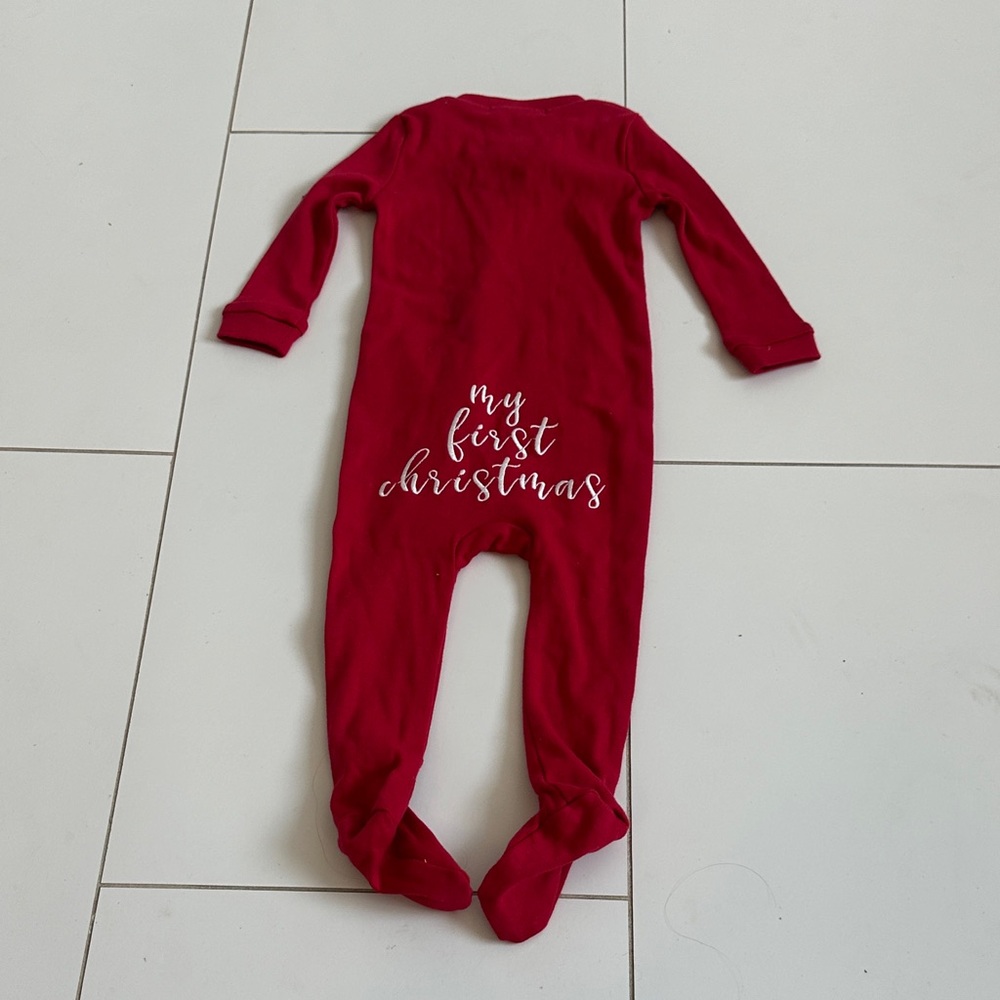 Pottery Barn Kids Red 'My First Christmas' Footie